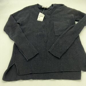 Madewell Thompson Pocket Pullover Sweater Women's Black Long Sleeve 2XS NWT